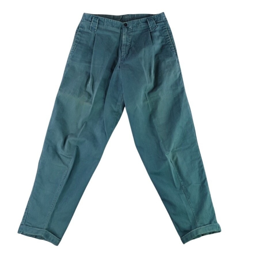 Marithe Francois Girbaud Pants Mens 34x34 Green Pleated Vintage 90s Made in USA